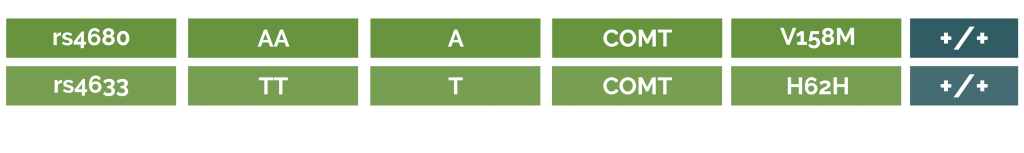 COMT gene profile